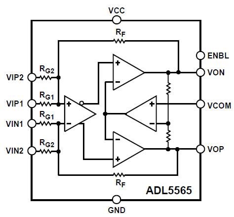 Block Diagram - Analog Devices Inc. ADL5565 6GHz Differential Amplifier Block Diagram - Analog Devices Inc. ADL5565 6GHz Differential Amplifier