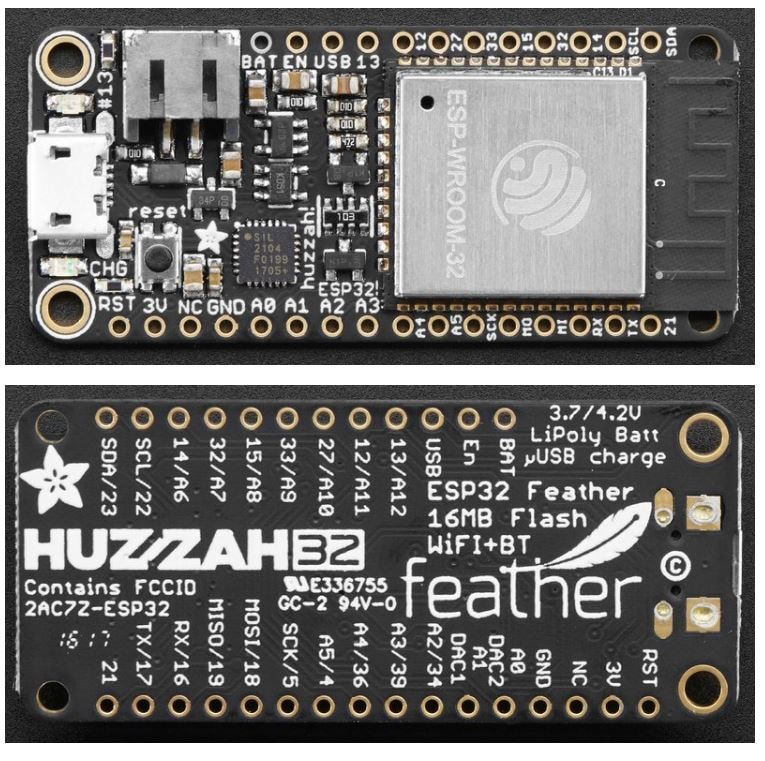 Huzzah32 esp32 wifi development feather boards adafruit mouser