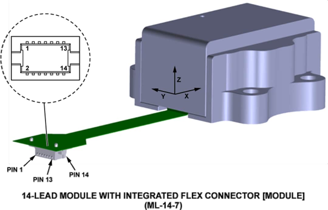 Mechanical Drawing - Analog Devices Inc. ADcmXL1021-1 Vibration Sensor Mechanical Drawing - Analog Devices Inc. ADcmXL1021-1 Vibration Sensor